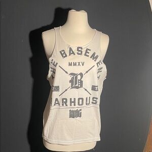 Flag Nor Fail White Tank Top with Black Print